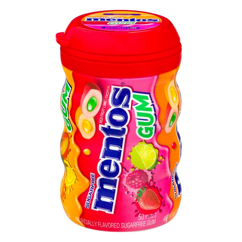 Mentos Tropical Fruit Sugar Free Gum